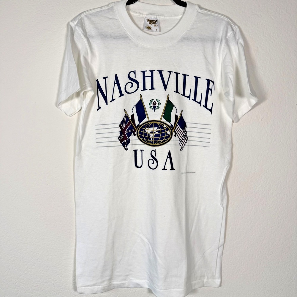 Vintage 1990s Nashville USA Souvenir T-Shirt S White